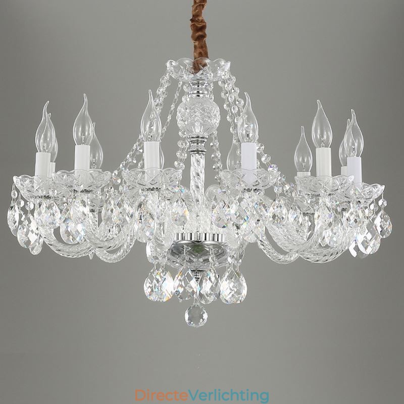 Transparante kristallen kroonluchter Europese luxe decoratieve plafondlamp