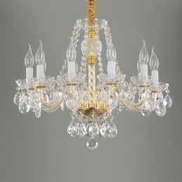 Transparante kristallen kroonluchter Europees gouden lichaam luxe decoratieve plafondlamp