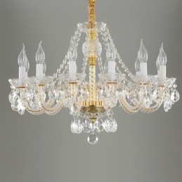 Transparante kristallen kroonluchter Europees gouden lichaam luxe decoratieve plafondlamp