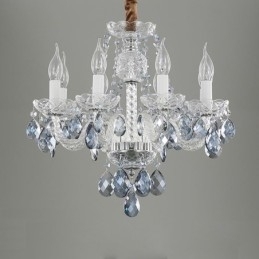 Europese blauwe kristallen kroonluchter glazen lamplichaam 8 lampen