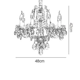 Europese heldere kristallen kroonluchter glazen lamp body 8 lampen gouden body plafondlamp