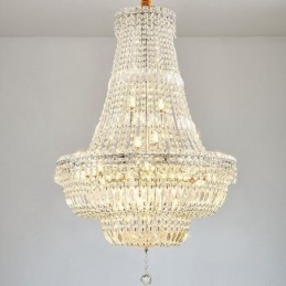 Retro Kristallen Kroonluchter Amerikaanse Luxe Kristallen Plafondlamp Met 18 Lampen