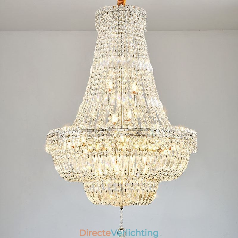 Retro Kristallen Kroonluchter Amerikaanse Luxe Kristallen Plafondlamp Met 18 Lampen