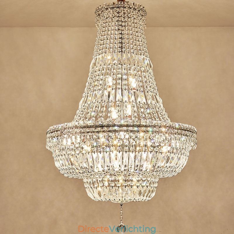 Retro Kristallen Kroonluchter Amerikaanse Luxe Kristallen Plafondlamp Met 18 Lampen