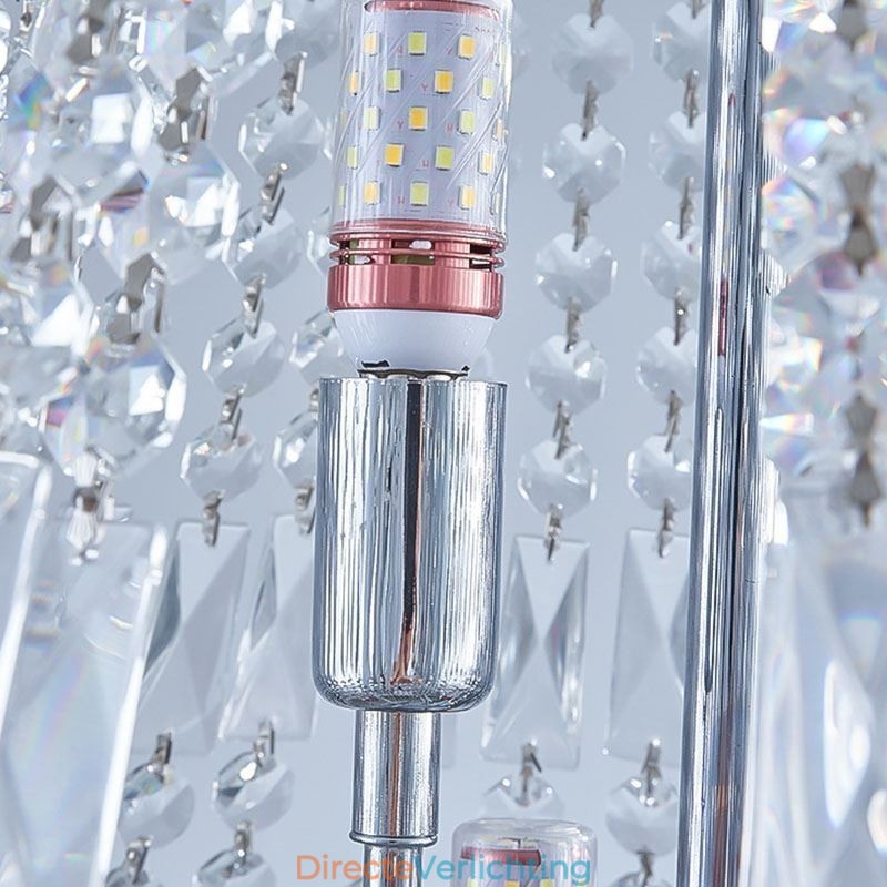 Retro Kristallen Kroonluchter Amerikaanse Luxe Kristallen Plafondlamp Met 18 Lampen