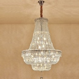 Retro Kristallen Kroonluchter Amerikaanse Luxe Kristallen Plafondlamp Met 18 Lampen