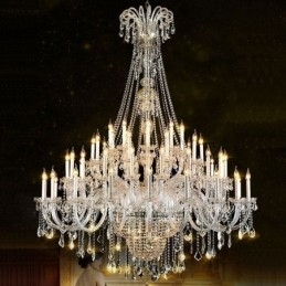 Europese Kristallen Kroonluchter Kristal Decoratie Plafondlamp Met 65 Lampen