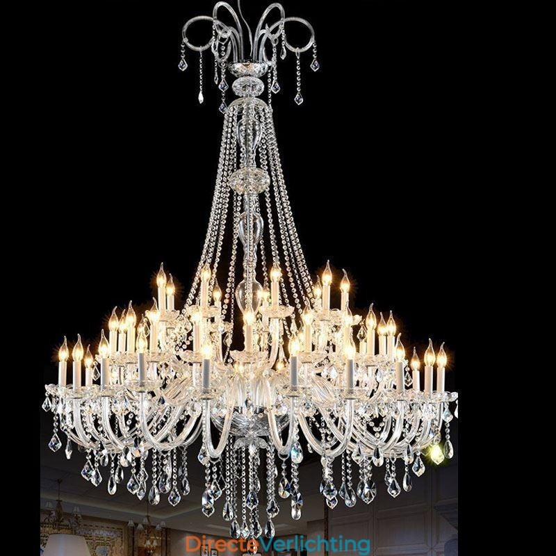 Europese Kristallen Kroonluchter Kristal Decoratie Plafondlamp Met 65 Lampen