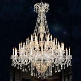 Europese Kristallen Kroonluchter Kristal Decoratie Plafondlamp Met 65 Lampen
