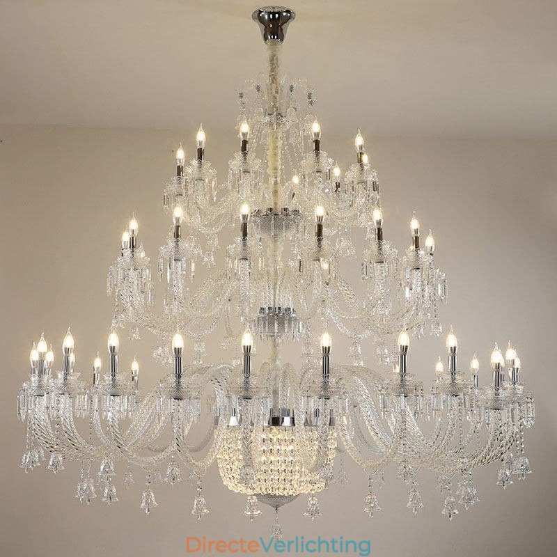Europese kristallen kroonluchter decoratie plafondlamp met 50 lampen