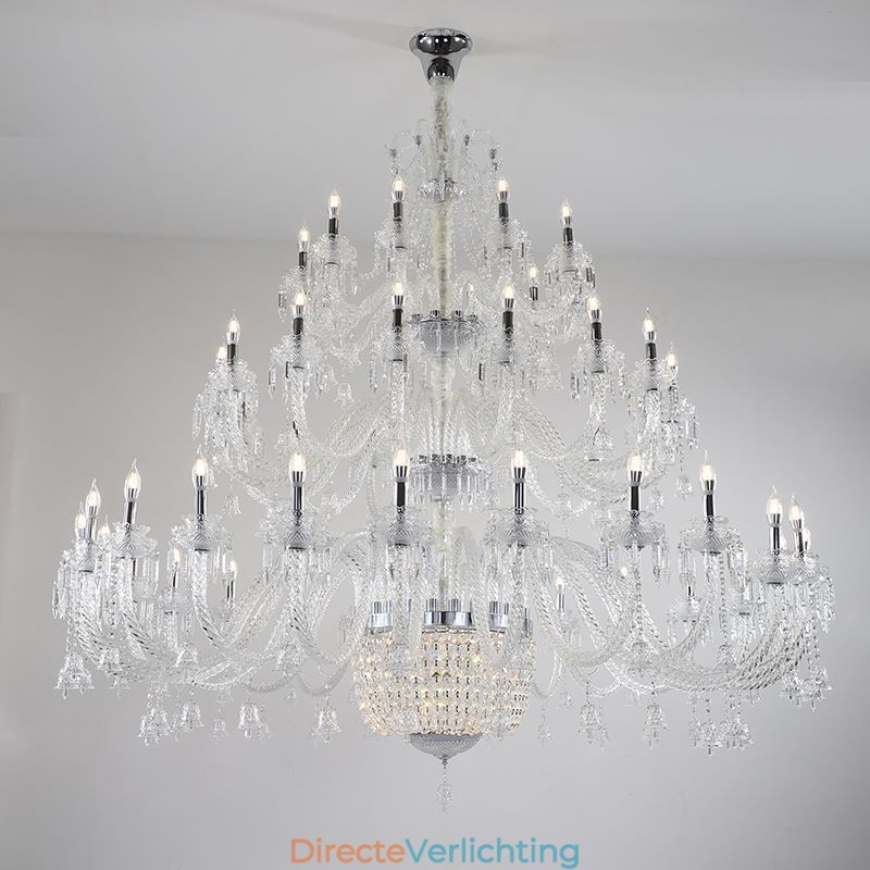 Europese kristallen kroonluchter decoratie plafondlamp met 50 lampen