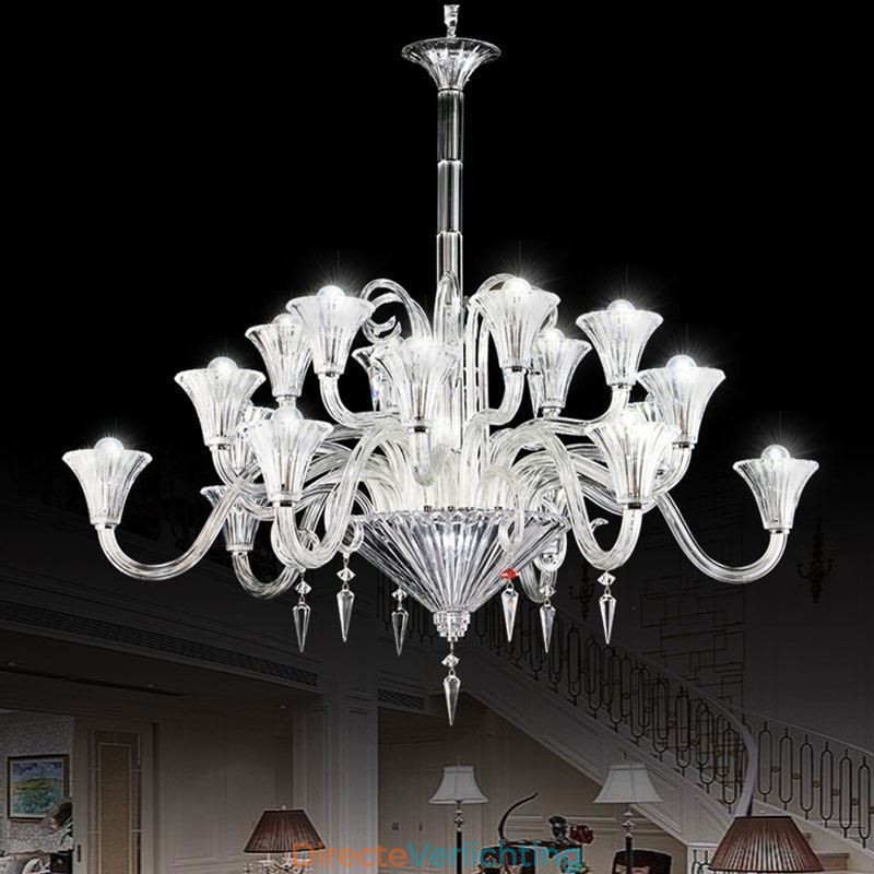 Europese kristallen kroonluchter decoratie plafondlamp met 18 lampen