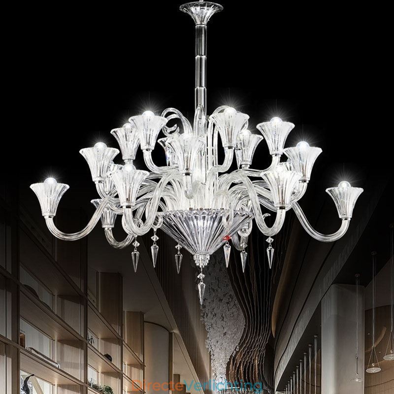 Europese kristallen kroonluchter decoratie plafondlamp met 18 lampen