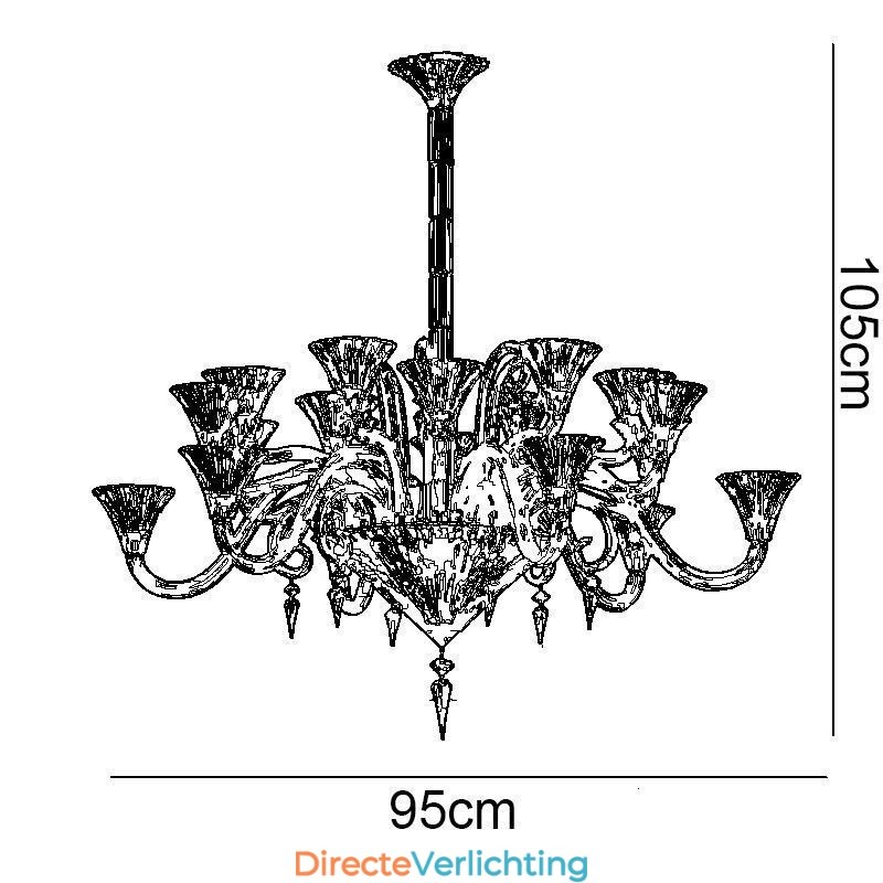 Europese kristallen kroonluchter decoratie plafondlamp met 12 lampen