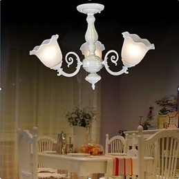 Inbouwlamp met drie lampen, wit, Europees, retro, klassiek