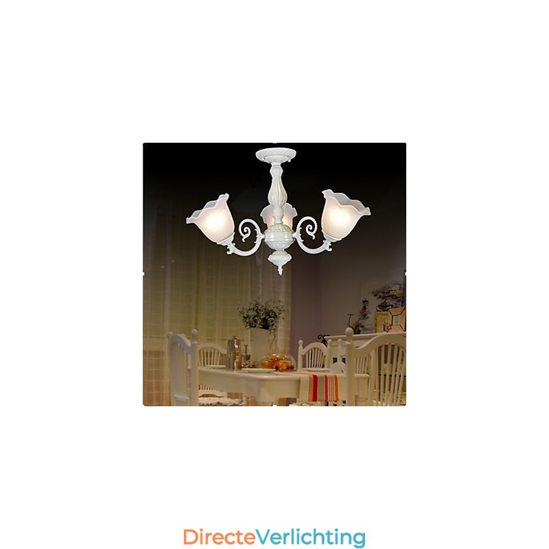 Inbouwlamp met drie lampen, wit, Europees, retro, klassiek