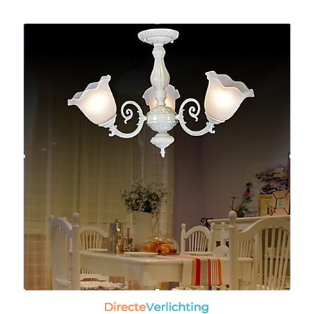 Inbouwlamp met drie lampen, wit, Europees, retro, klassiek Inbouwlamp met drie lampen, wit, Europees, retro, klassiek