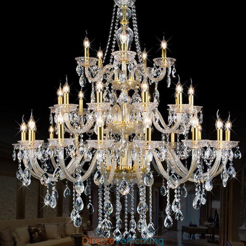 Luxe Kristallen Kroonluchter Decoratie Plafondlamp Met 32 Lampen