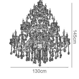 Europese Kristallen Kroonluchter Luxe Plafondlamp Met 30 Lampen