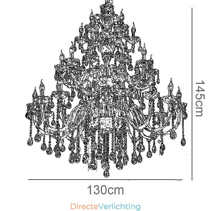 Europese Kristallen Kroonluchter Luxe Plafondlamp Met 30 Lampen