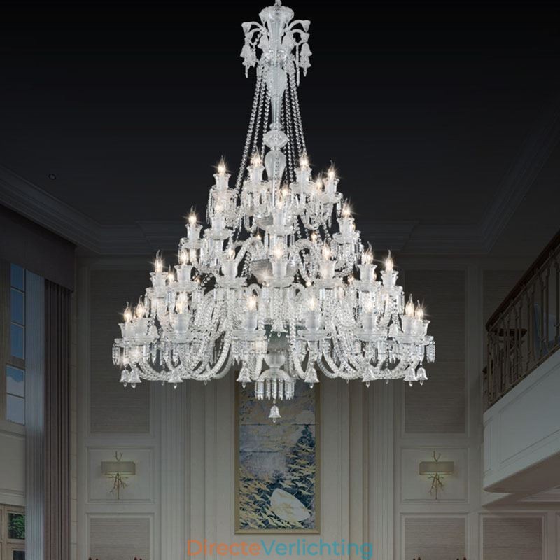 Europese kristallen kroonluchter plafondlamp met 48 lampen