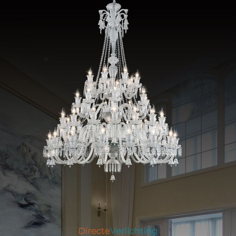 Europese kristallen kroonluchter plafondlamp met 48 lampen