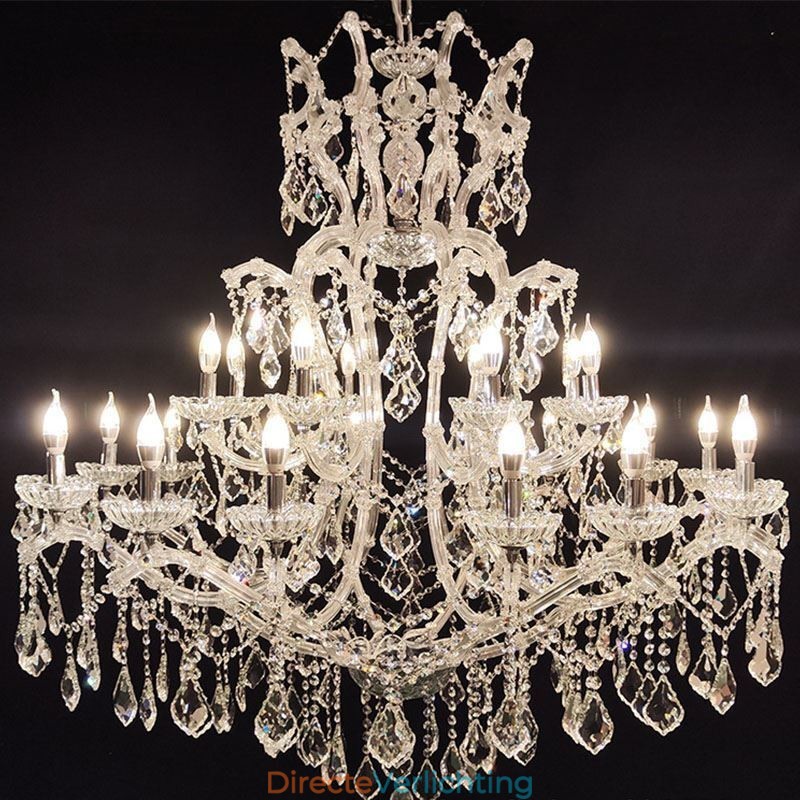 Europese kristallen kroonluchter decoratie plafondlamp met 24 lampen