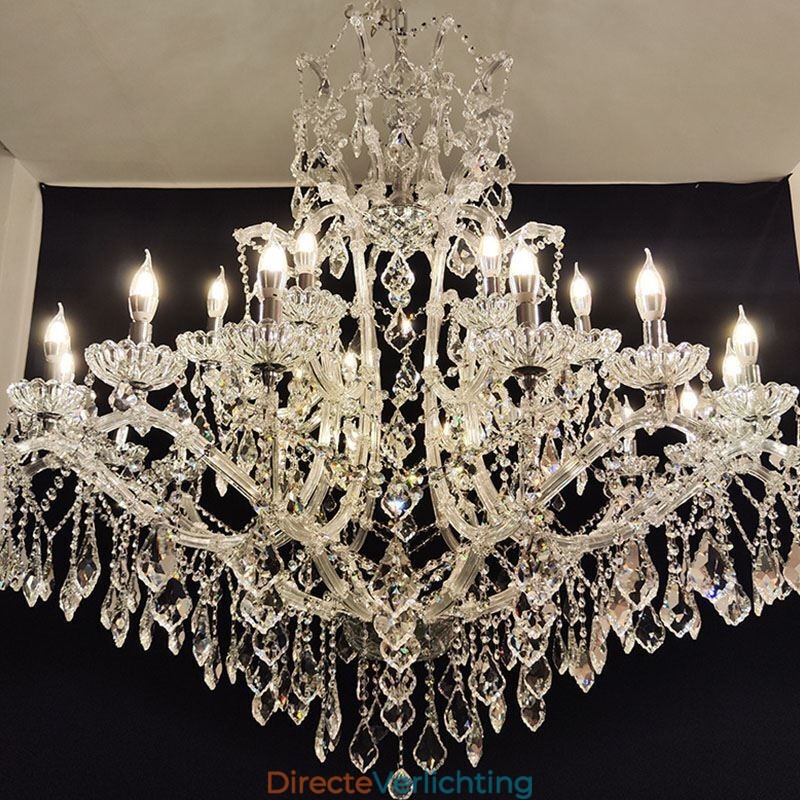 Europese kristallen kroonluchter decoratie plafondlamp met 24 lampen
