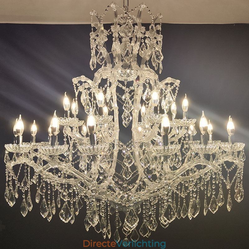 Europese kristallen kroonluchter decoratie plafondlamp met 24 lampen