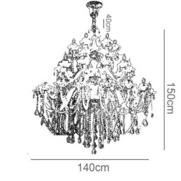 Europese Kristallen Kroonluchter Met 32 Lampen Luxe Decoratie Plafondlamp