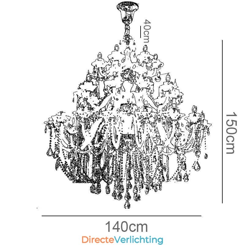 Europese Kristallen Kroonluchter Met 32 Lampen Luxe Decoratie Plafondlamp