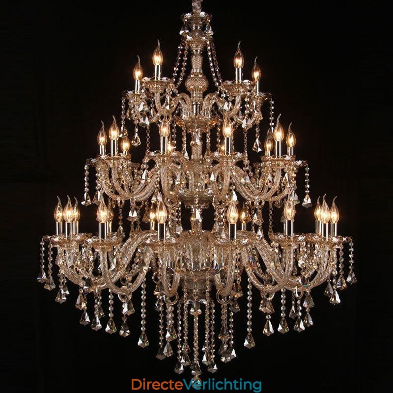 Europese kristallen kroonluchter met 30 lampen decoratie plafondlamp