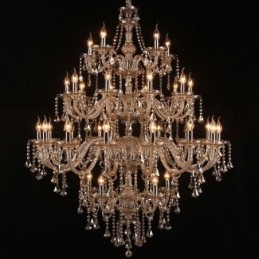 Cognac Kristallen Kroonluchter Plafondlamp Met 35 Lampen