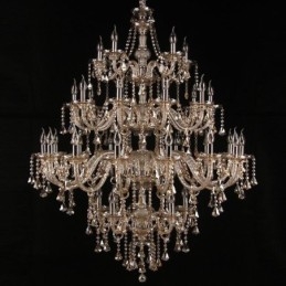 Cognac Kristallen Kroonluchter Plafondlamp Met 35 Lampen