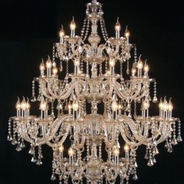 Cognac Kristallen Kroonluchter Plafondlamp Met 35 Lampen