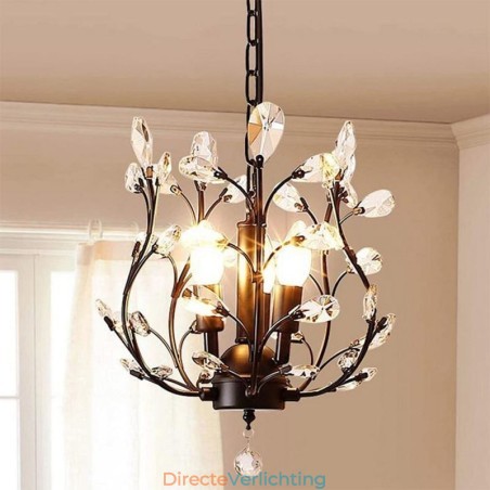 Zwarte Retro Kroonluchter Kristallen Plafondlamp Zwarte Retro Kroonluchter Kristallen Plafondlamp