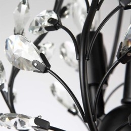 Zwarte Retro Kroonluchter Kristallen Plafondlamp
