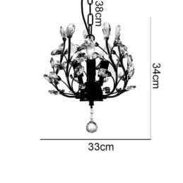 Zwarte Retro Kroonluchter Kristallen Plafondlamp