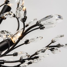 Zwarte Retro Kroonluchter Kristallen Plafondlamp