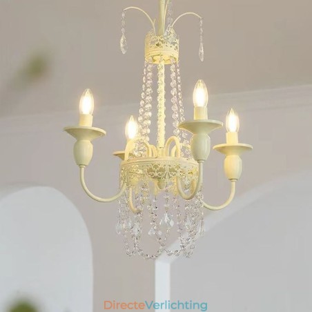 Nordic Kristallen Kroonluchter Verf Craft Crème Plafondlamp Nordic Kristallen Kroonluchter Verf Craft Crème Plafondlamp