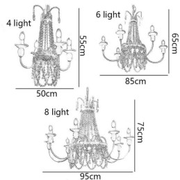 Nordic Kristallen Kroonluchter Verf Craft Crème Plafondlamp