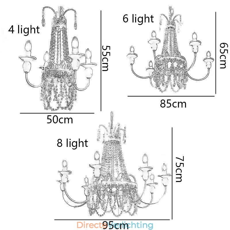 Nordic Kristallen Kroonluchter Verf Craft Crème Plafondlamp