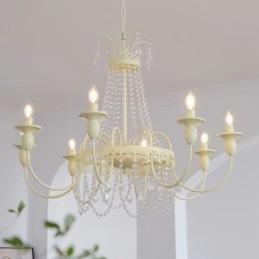 Nordic Kristallen Kroonluchter Verf Craft Crème Plafondlamp