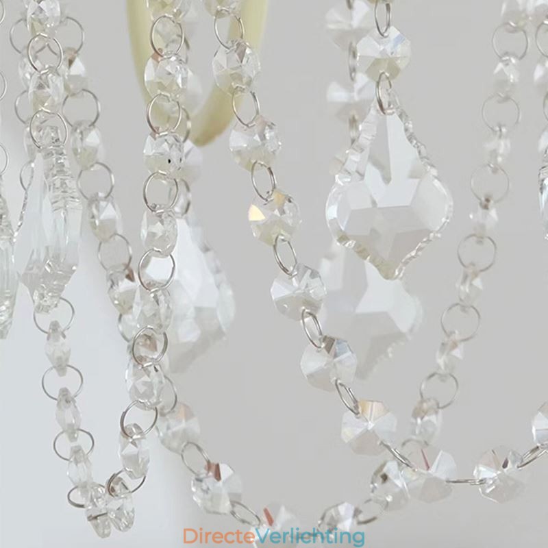 Nordic Kristallen Kroonluchter Verf Craft Crème Plafondlamp