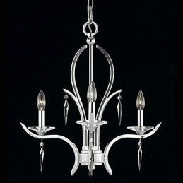 Elegante kristallen kroonluchter met 3 lampen in kaarslamp