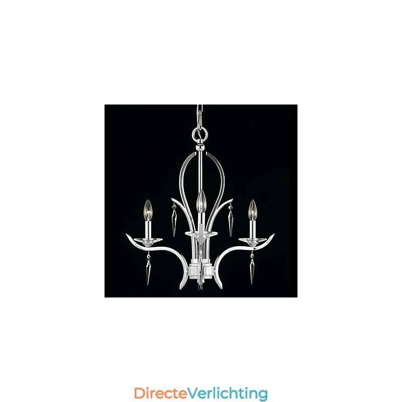 Elegante kristallen kroonluchter met 3 lampen in kaarslamp