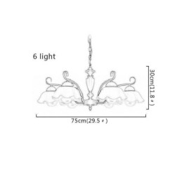 Nordic Iron Hanglamp Bloemvormige Glazen Lampenkap Kroonluchter