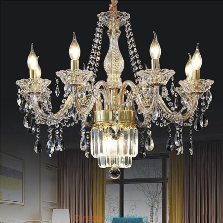Grote kristallen kroonluchter Europese klassieke hanglamp Grote kristallen kroonluchter Europese klassieke hanglamp