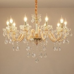 Elegante kristallen kroonluchter Europese stijl glazen hanglamp