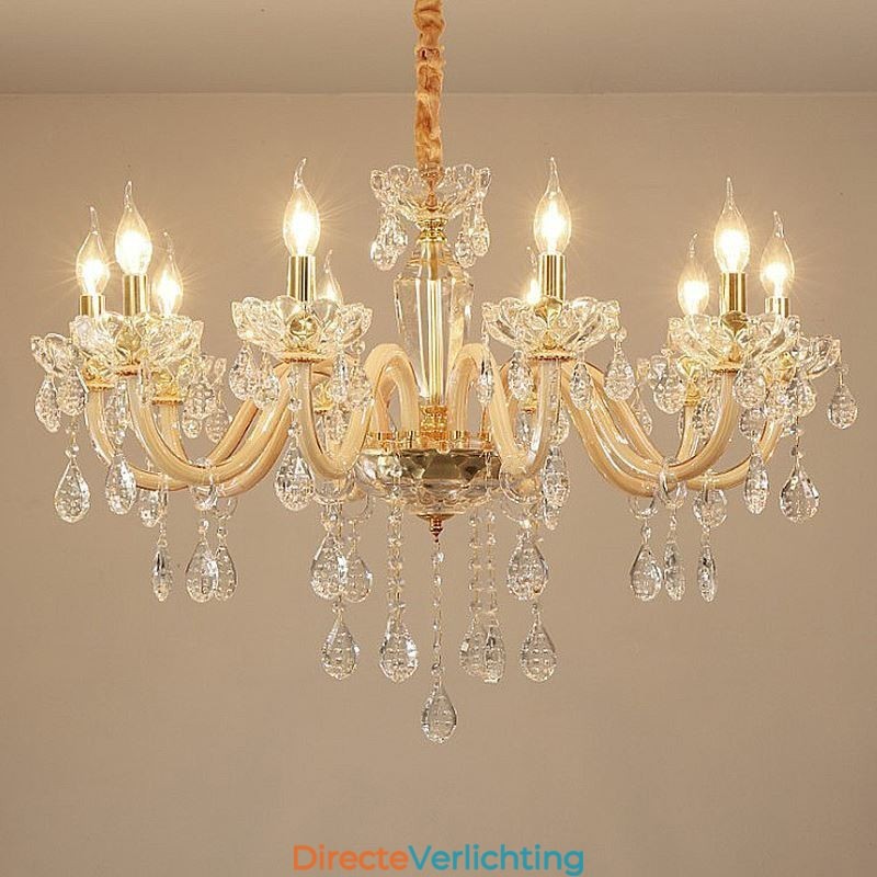 Elegante kristallen kroonluchter Europese stijl glazen hanglamp